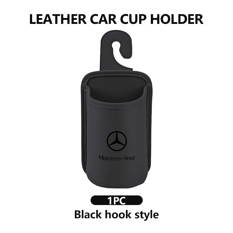 AABIA1 Leather Car Water Cup Holder Interior Drink Rack Organizer Accessories For Benz CITAN VITO SPRINTER CLS SLK Sport ML C200 C260