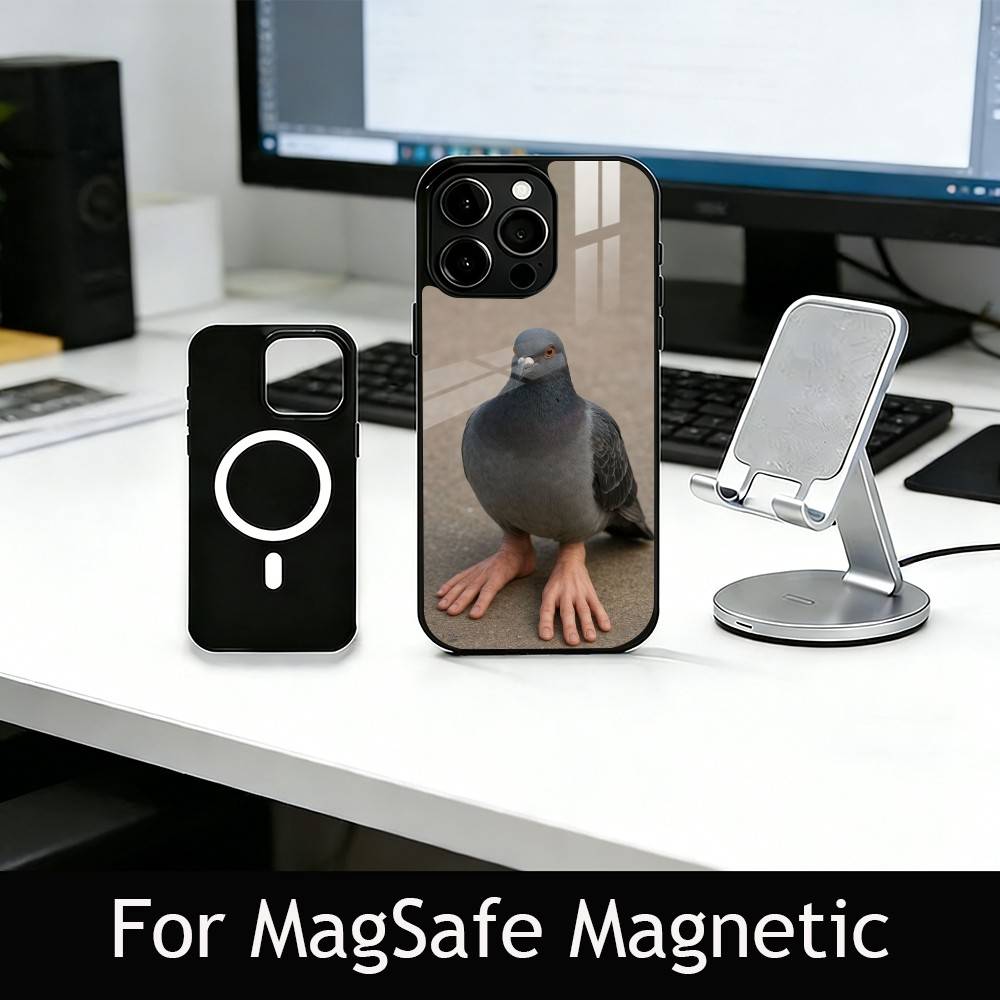 Funny silly pigeon Phone Case For iPhone17,16,15,14,13,12,11 Plus,Pro Magnetic For Magsafe Wireless Charging