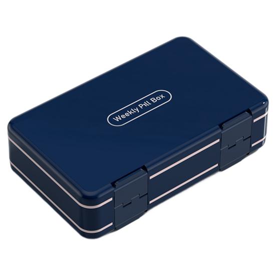 Weekly Pill Organizer 24 Compartments 3 Times One Day Double Layer Clear Portable 7 Days Travel Capsule Tablet Storage Box Container