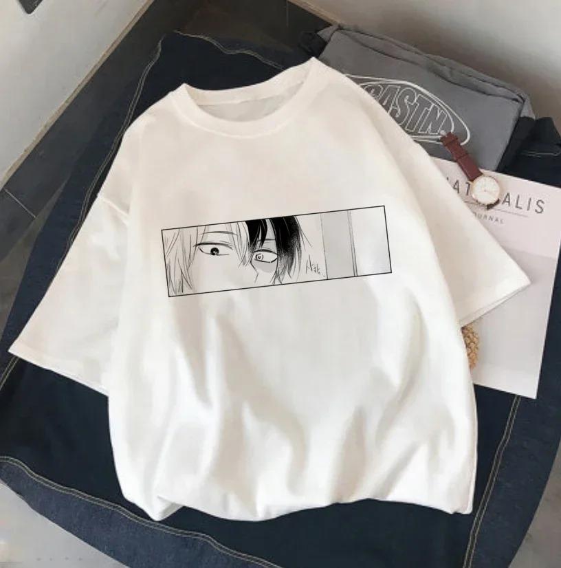 Футболка с Чиби Деку и Шото из Моей Геройской Академии с Кошачьими Ушками, Унисекс Аниме Streetwear Футболка, Повседневный Топ с Коротким Рукавом из 100% Хлопка