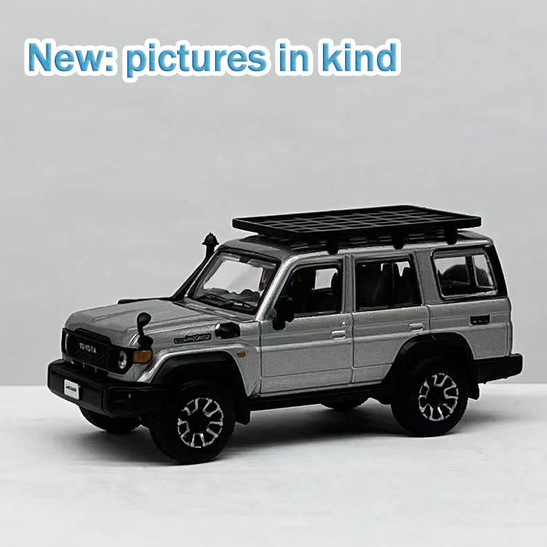 AFM5 DBGT 1:64 Toyota Land Cruiser LC70 Plastic Chassis Alloy Body Miniature Model Off-Road SUV Diecast JDM Collectors Toy Car Gift