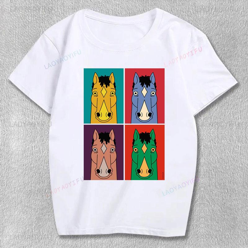 Bojack Horseunisex Graphic T Shirts Student Kids Oversided Cheap Polyester Streetwear Harajuku Shoujo Girl Style Unisex Clothing