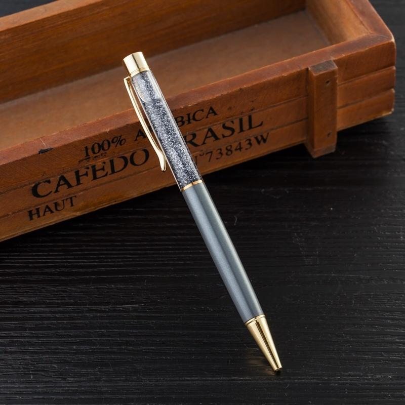1Pc Colorful Gold Powder Quicksand Ballpoint Pen Luxury Gold Foil Oily Ball Point Pen Metal Crystal Writing Pens