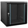 Wall Mounted Network Cabinet with Storage Black 53 X 60 X 60 Cm Steel