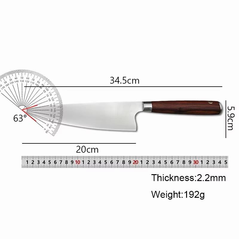 Japanese Chef Knife with Wood Handle Professional Kitchen Slicing Sushi Knife Meat Cleaver Stainless Steel Cooking Tools