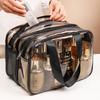 Clear PVC Double-Layer Waterproof Toiletry & Swim Bag - Large Capacity, Portable, Hand-Held Design