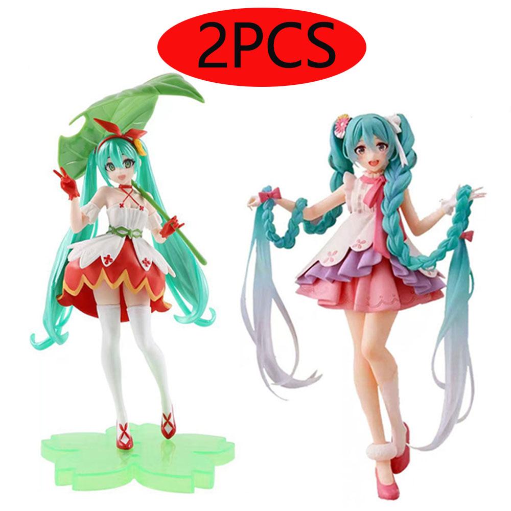 Hatsune Miki Anime Character Kawaii Pvc Model Standing and Sitting Doll Action Doll Collection Decorations Christmas Toys Gifts