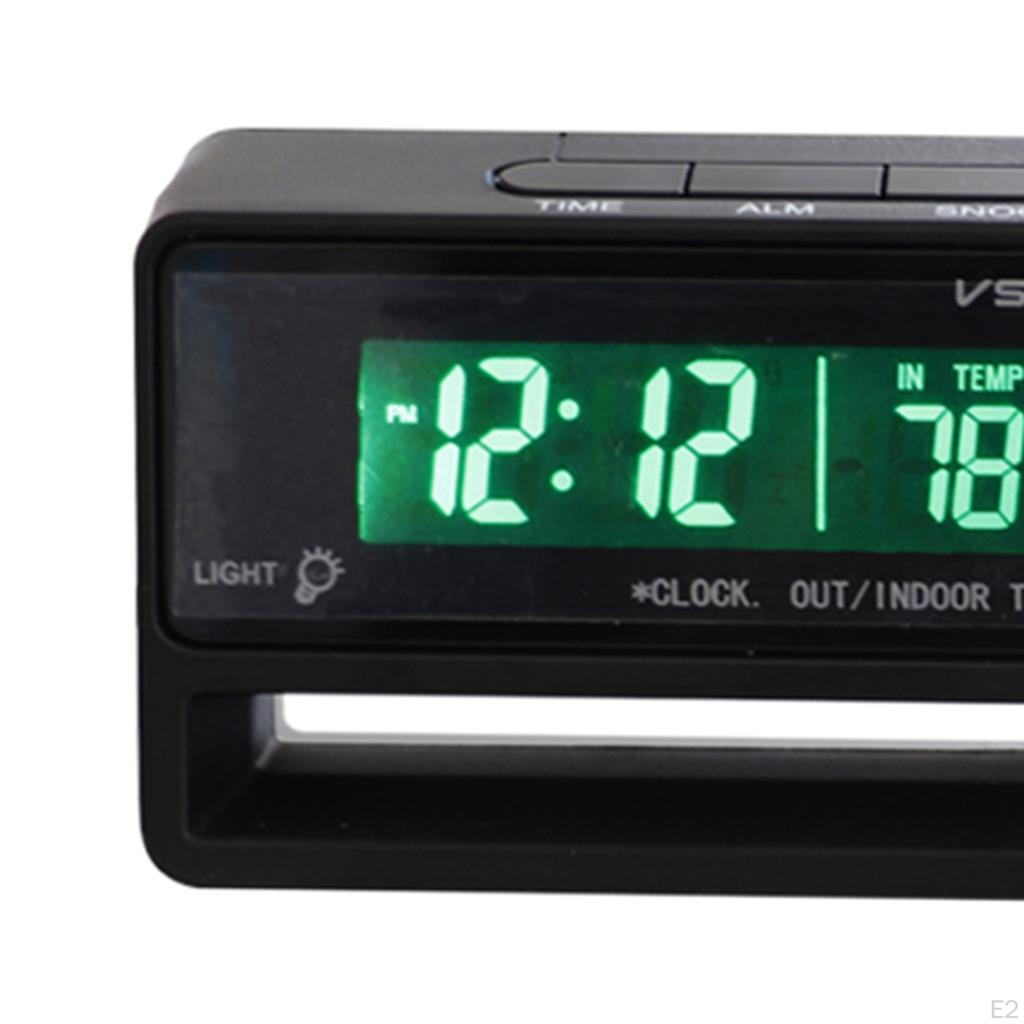 Car Auto LCD Backlight Digital Clock and Outside Temperature Voltage Alarm