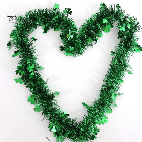 Шемрок Тинсел Стрит. Украшение стены ко Дню Святого Патрика создает шикарную атмосферу и уникальный реквизит для фотографий, высокопроизводительный подвесной кулон