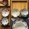 Четыре сезона Расписанная вручную тарелка для десерта и соуса в виде лепестка