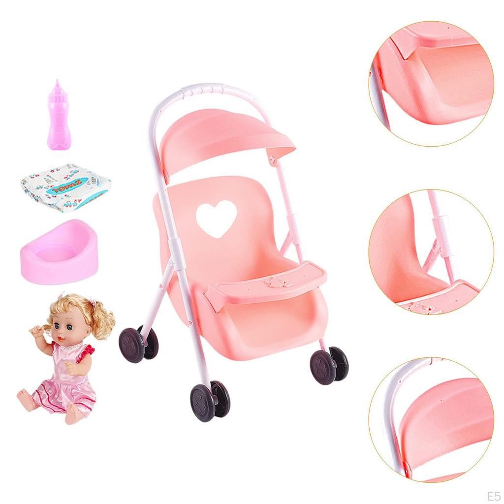 Baby Stroller for Doll Toy Realistic Holiday Xmas Birthday
