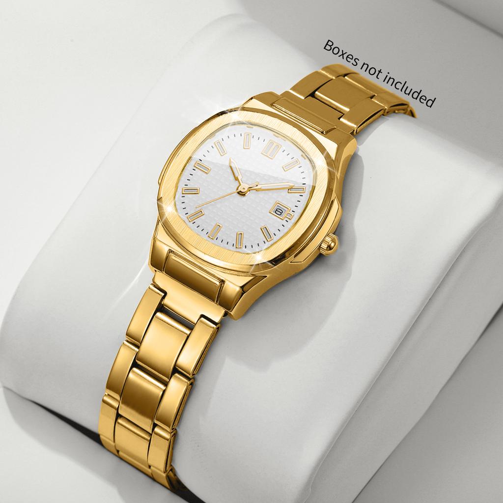 Xiaomi Fashion Grid Dial Date Display Women Quartz Watch Stainless Steel Strap Business Wristwatches Relogio Feminino (Without Box)