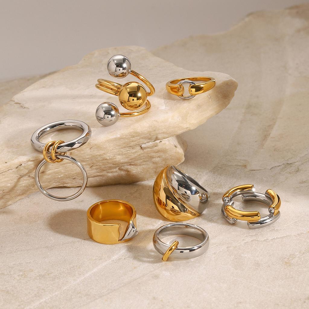 Youthway Золотое и из нержавеющей стали геометрическое открытое кольцо циркон унисекс персонализированные ежедневные украшения новое