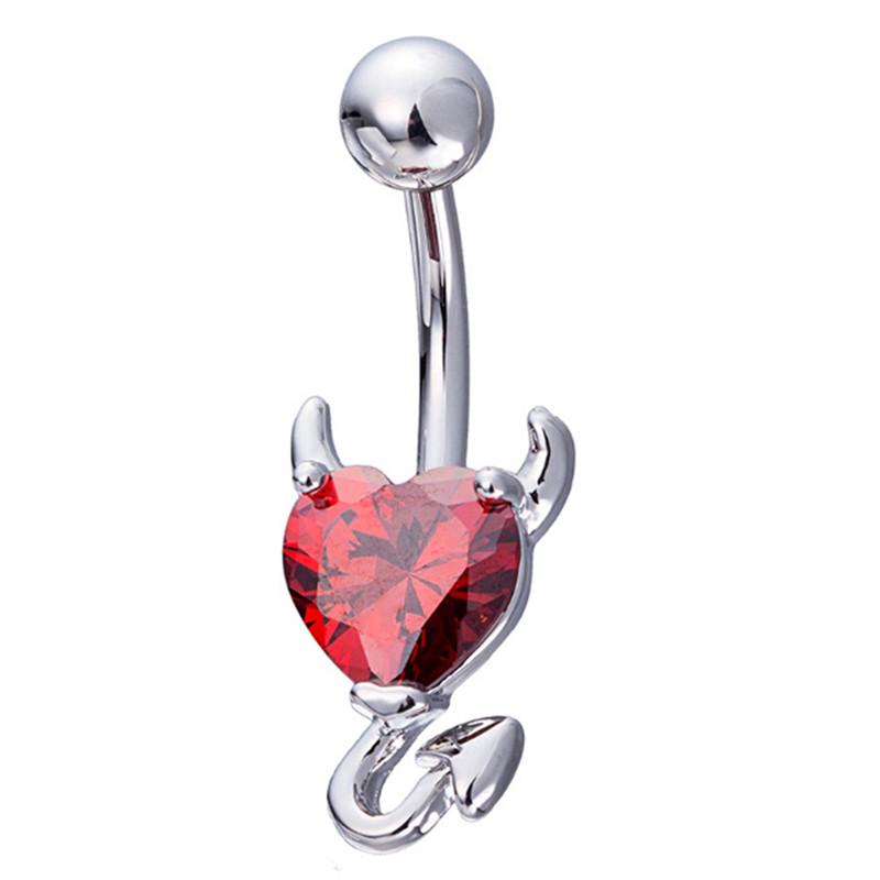 Пирсинг пупка Кольцо для пупка Сердце Спираль Дьявол