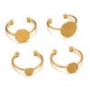 10Pcs No Fade Stainless Steel 6/8/10/12mm Rings Setting Cabochon Cameo Tray Bezel Blank Bases Jewelry Making Supplies Findings