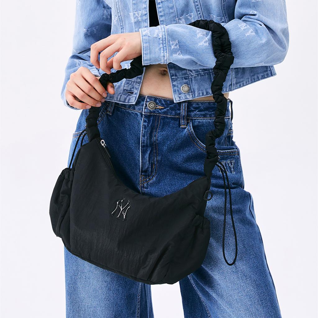 MLB New York Yankees Nylon Crossbody Bag, Shoulder Bag Unisex Black 3ABQA015N-50BKS