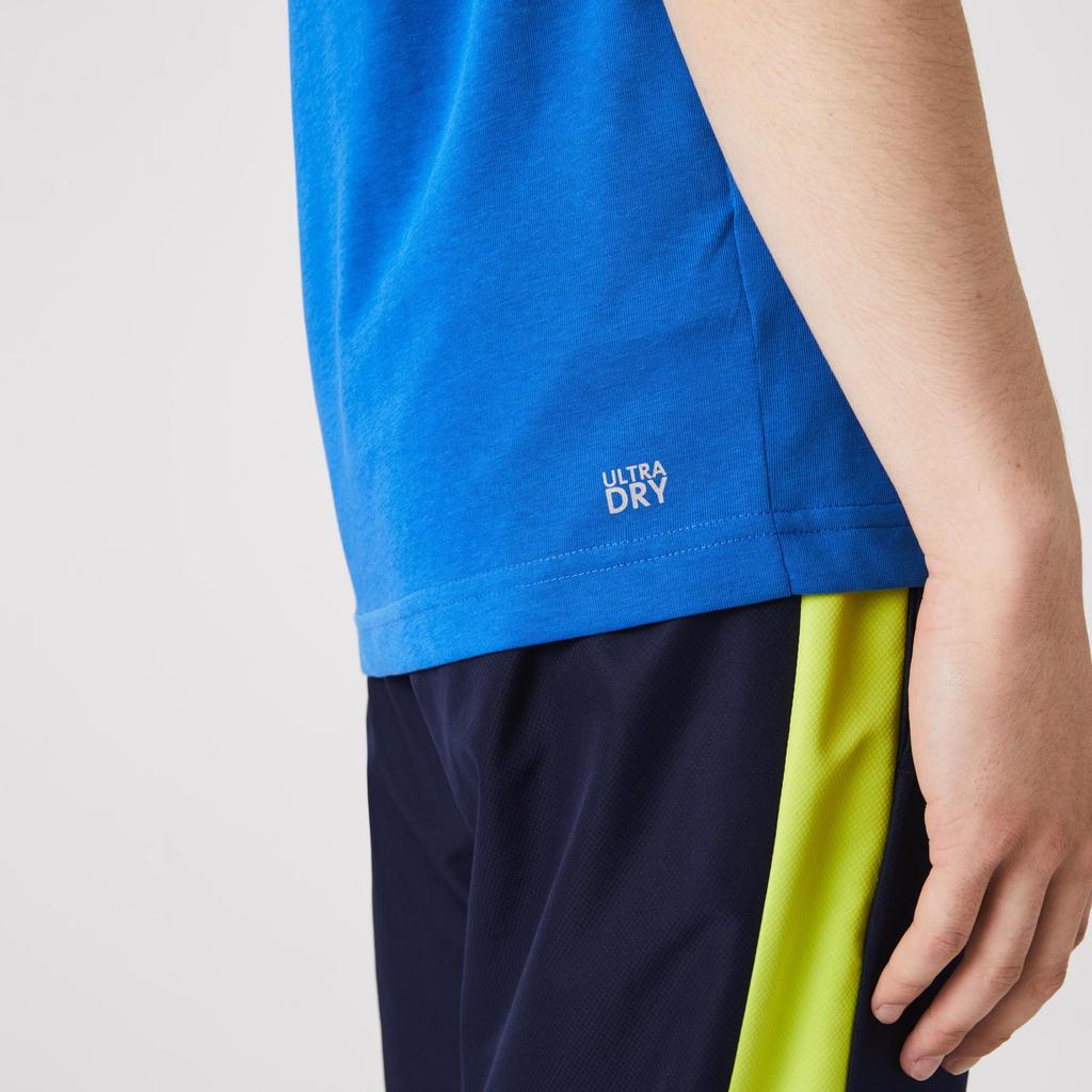 Lacoste Футболки Мужские Синие С Круглым Вырезом Умеренный Прямой Крой TH2042-LUX