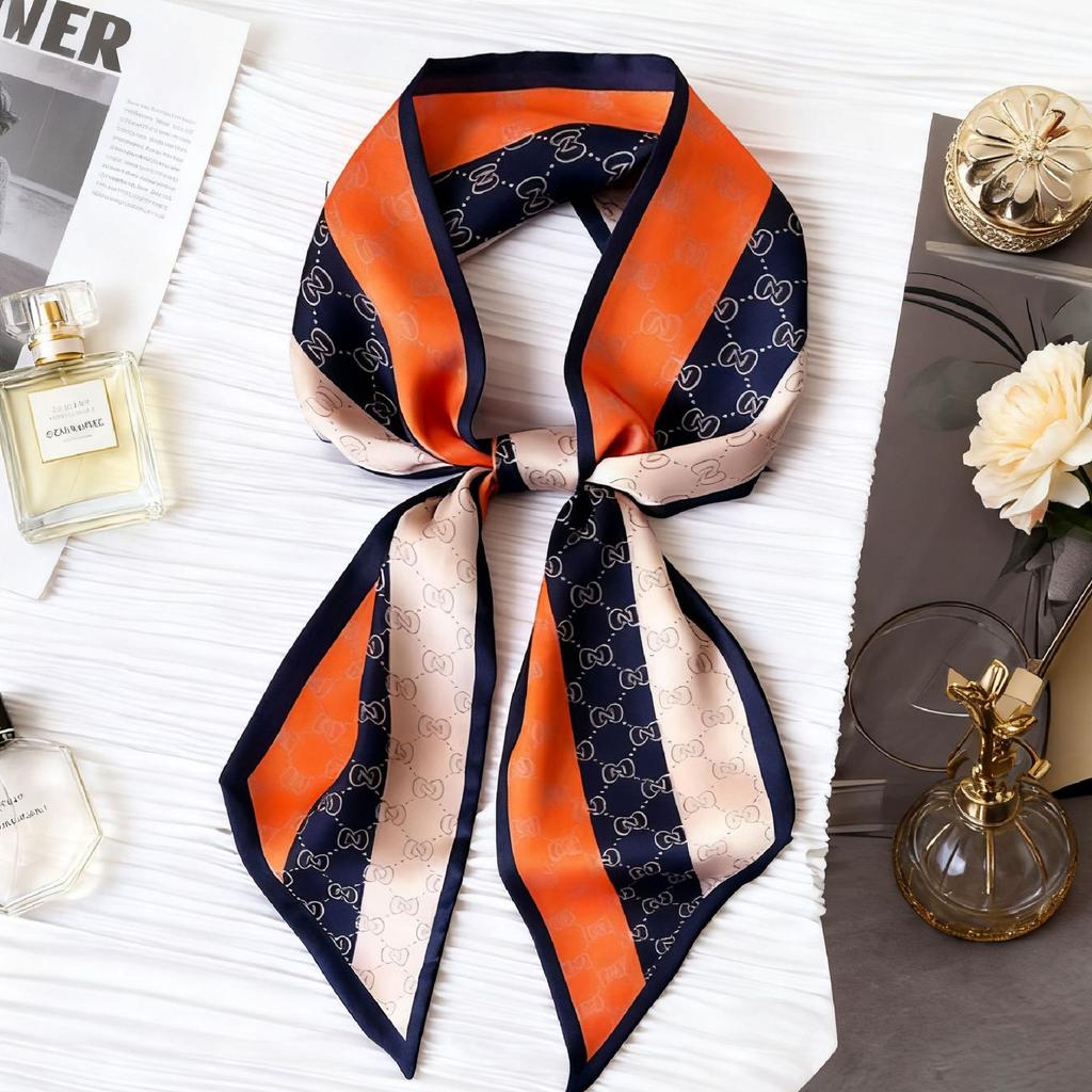 Spring and Autumn Thin and narrow long silk scarves Women's Korean version Summer decoration with shirts, suits, scarves, headbands, streamers, tied b