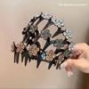 Korean Rhinestone Floral Wave Headband: Women's Frizz Control, High Skull Top, Wash Face Clip, Hair Tie