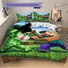 Minecraft Combat Scene Print 3Pcs Bedding Setduvet Cover With 2 Bedropillowcase Home Birthday Gift