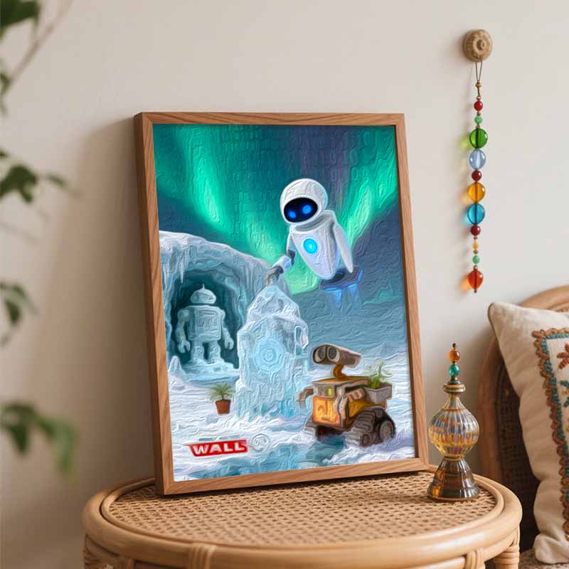 Disney Robot Love Scene Oil Paint Digital Painting Art Kit FillIn Painting Home Decor