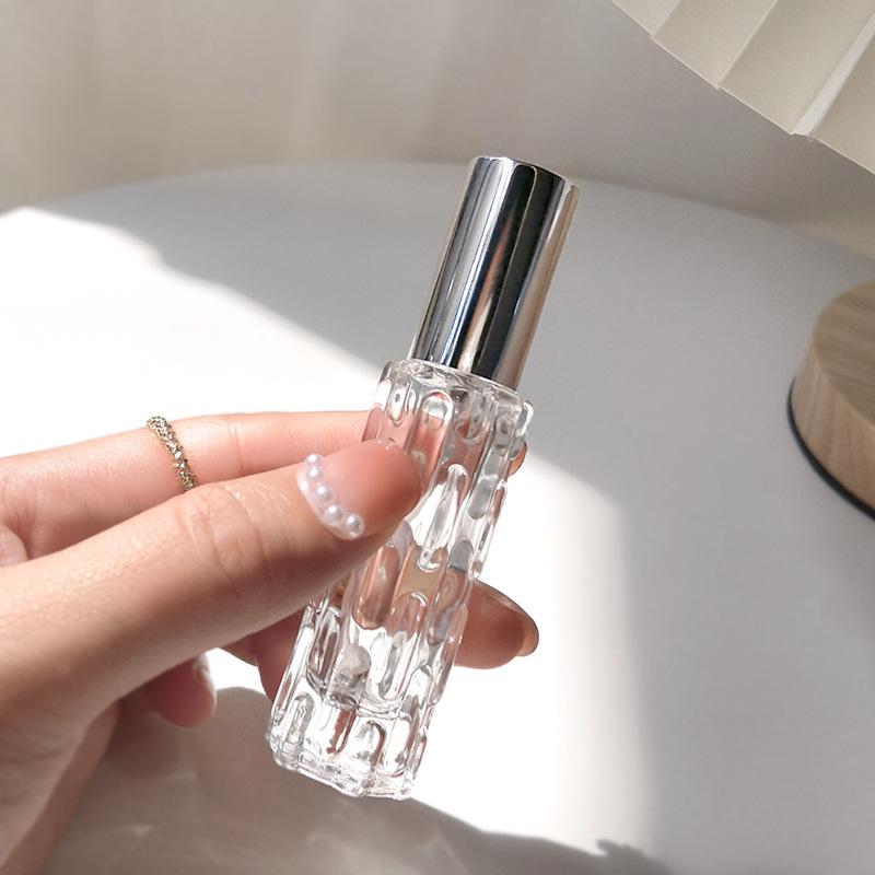 Clear Glass Perfume Bottle 10ml with Rose Gold Press Spray, 15ml Portable High-Value Cosmetic Container