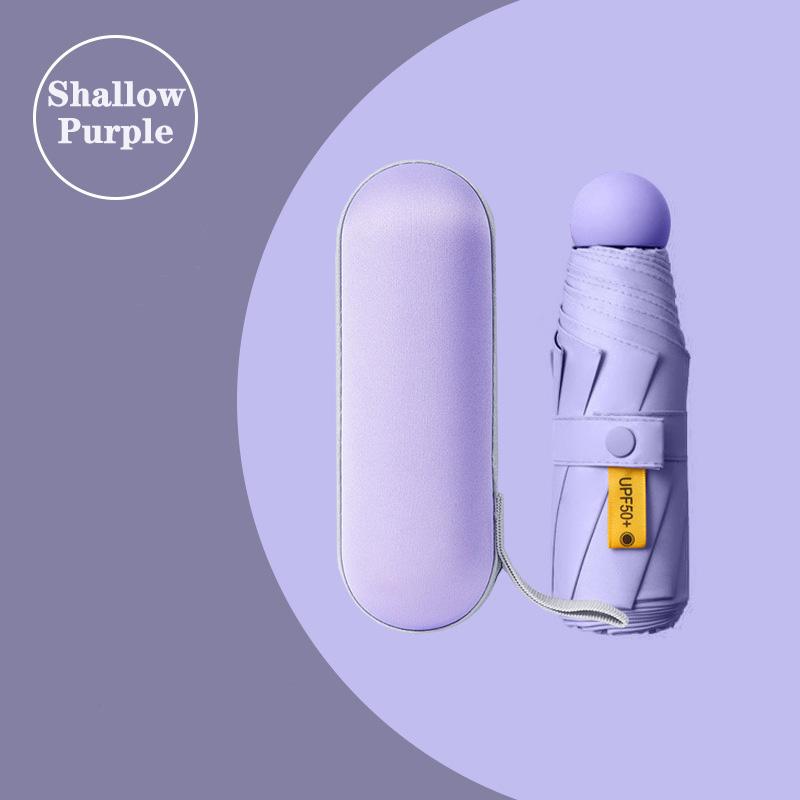 1 шт. Мини-зонт от солнца Upf50+, Портативный, Устойчивый к УФ-лучам, Защищающий от солнца, Подходит для девушек в солнечные и дождливые дни, Зонт-капсула