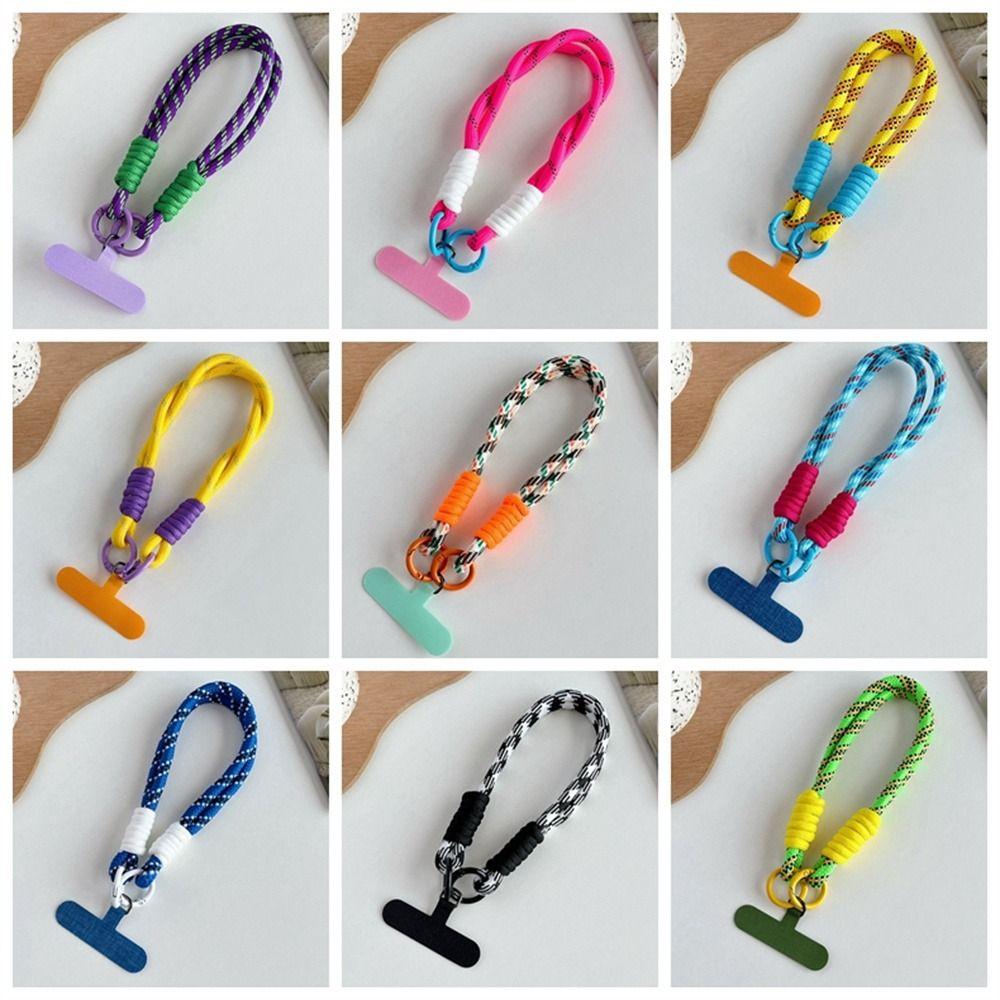 with Patch Mobile Phone Lanyard Braided Phone Hanging Chain Phone Wrist Strap Mobile Case