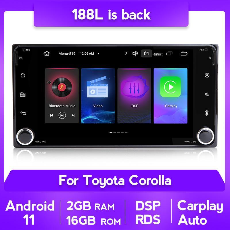 Система GPS-навигации и CarPlay для Toyota Corolla с камерой заднего вида и Bluetooth