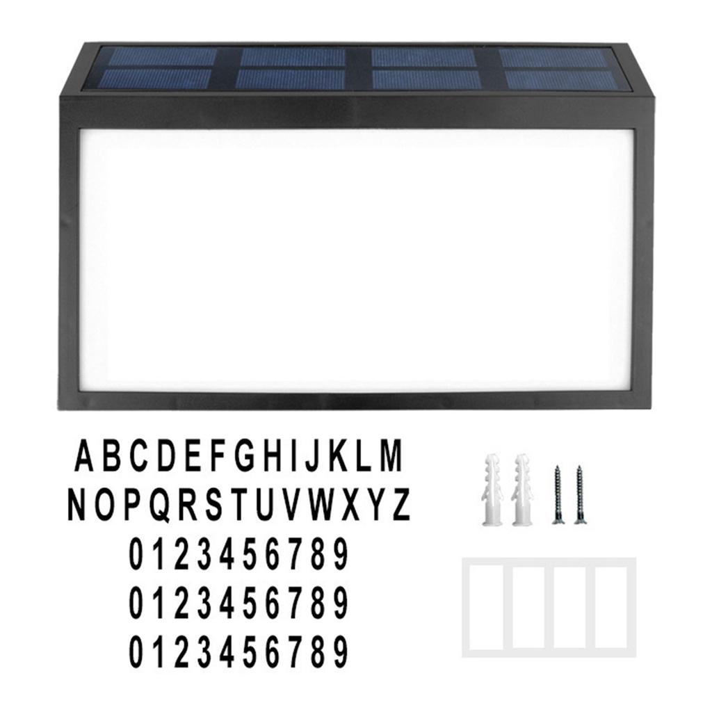 Адресная табличка на солнечной батарее, уличная водонепроницаемая светодиодная лампа-табличка с адресом, уличный светильник с номером дома, номер дома