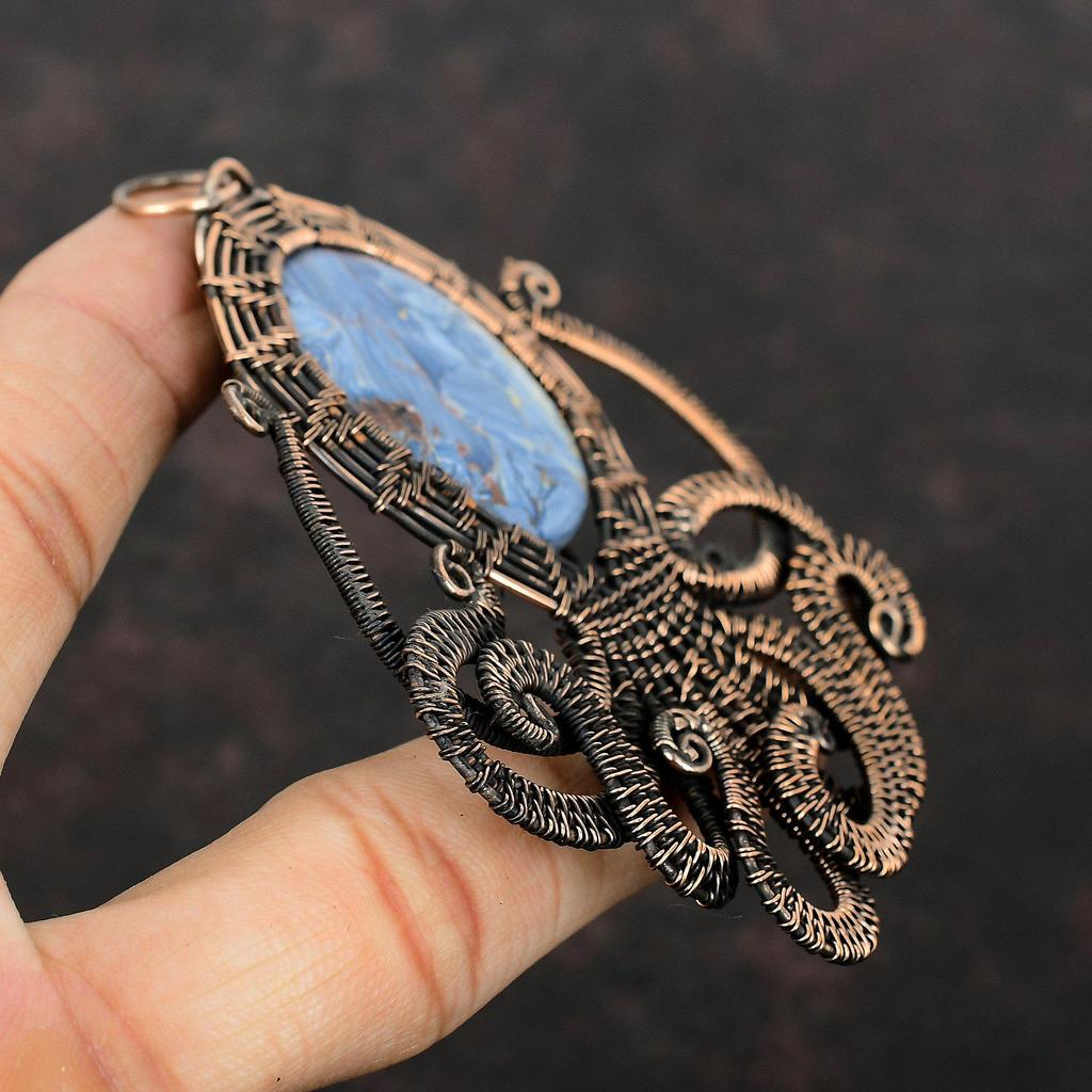 Pietersite Pendant Copper Wire Wrapped Pendant Pietersite Gemstone Jewelry Handmade Pendant Octopus Pendant Gift For Her Copper Wire Jewelry