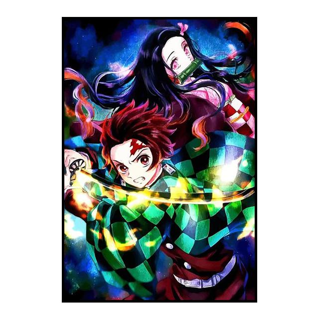 Убийца Демонов, украшение, картина, фреска, постер с персонажами аниме, холст, живопись и настенные художественные принты для детской комнаты, современный домашний декор