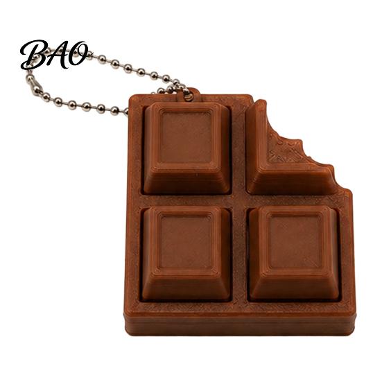 Clickable Fidget Toy 3D Printed Chocolate Candy Bar Clicker Toy, Keyboard Shape Stress Reliever Keychain, Office Desk Relief for Kids, Adults Handheld