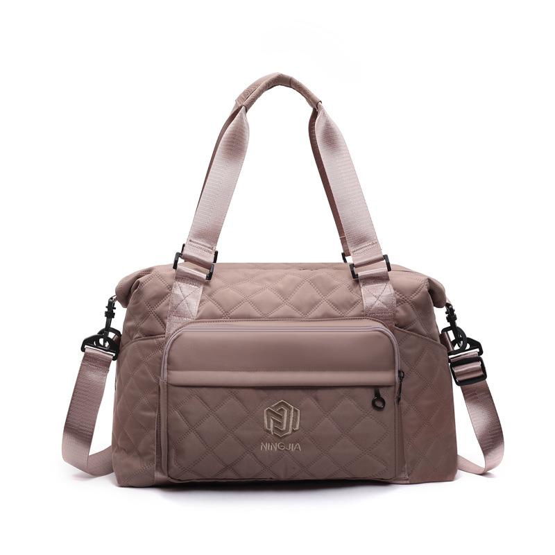Женская модная спортивная сумка для фитнеса с ромбовидным узором и отделением для влажных и сухих вещей, для игр на открытом воздухе, повседневная ручная сумка-рычаг для багажа