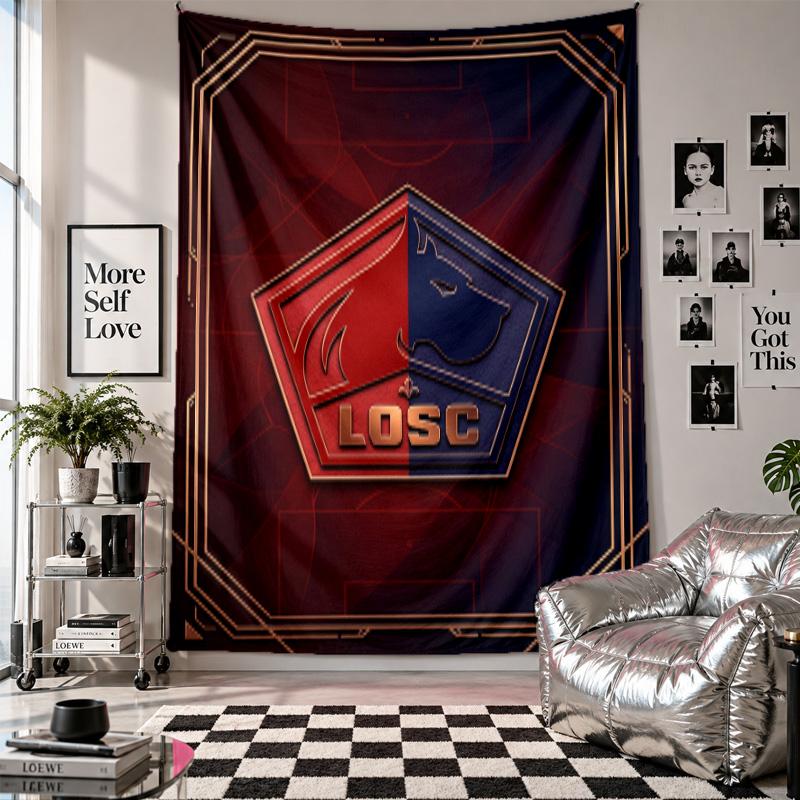 LOSC Lille FC Wall Tapestry Home Decor Wall Hanging Cloth for Bedroom Living Room Background