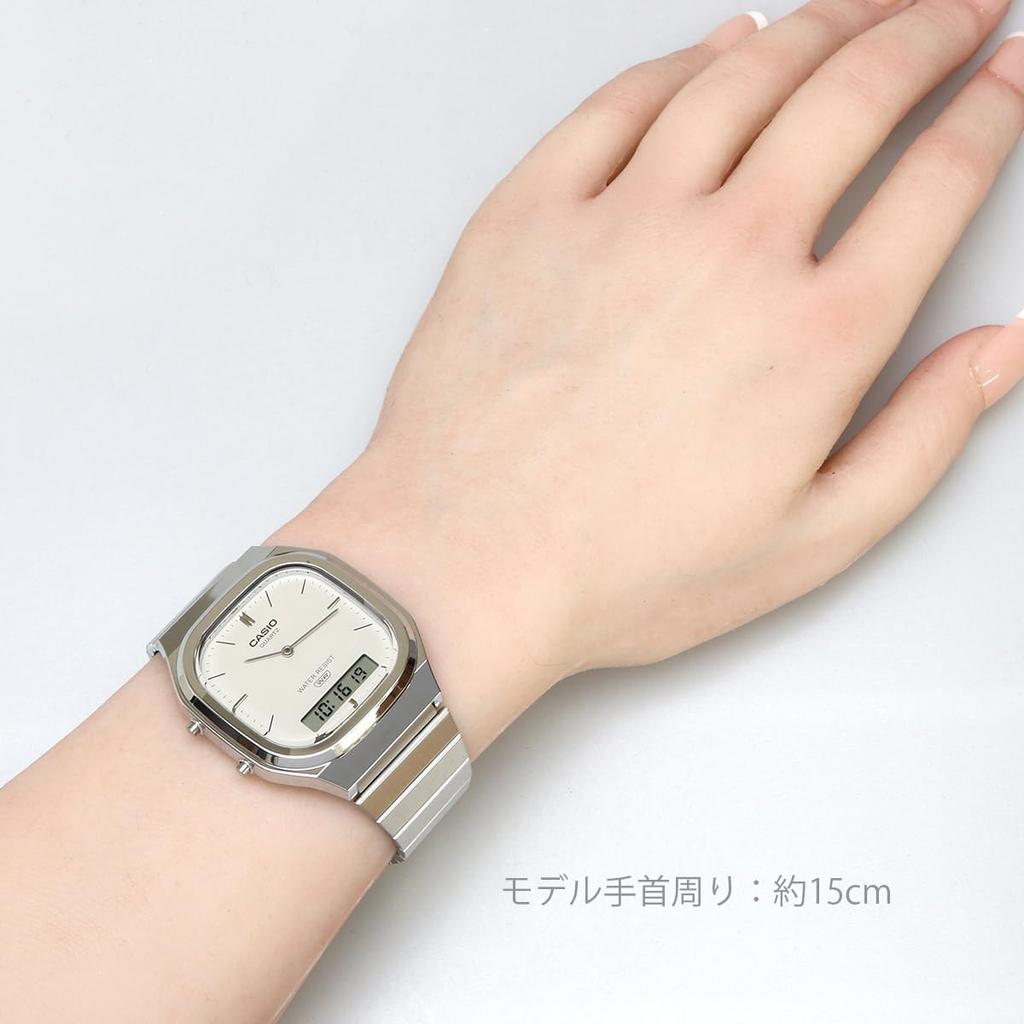 CASIO Quartz Watch Edgy Collection Unisex Dual Time Matte Ivory Overseas Model [Casio] Analog-Digital AQ-240E-7A2 [Used]