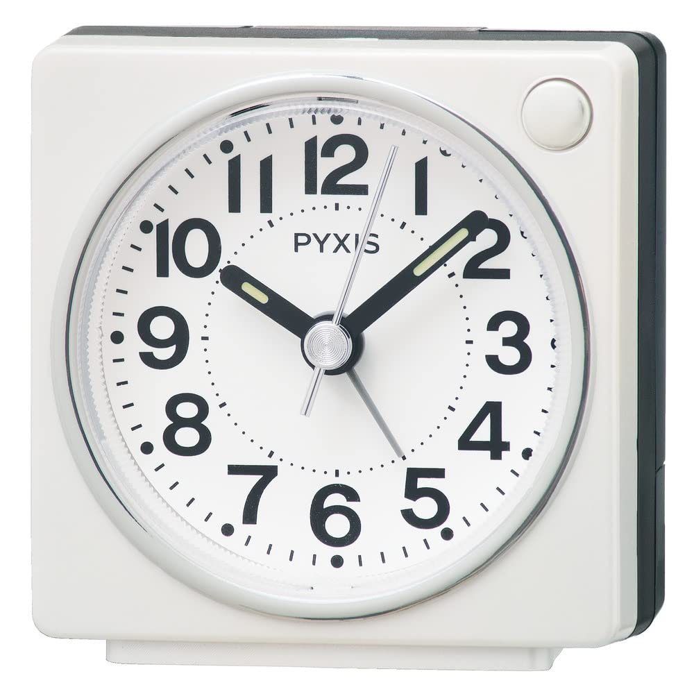 Seiko Clock alarm tabletop analog white pearl 656438mm PYXIS NR449W