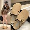 Fashion Women's 2025 Autumn New Outfit Platform Heightened Baotou Half Slippers and Lazy Singles