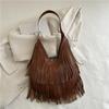 Весенне-летние новинки 2025 года, модные сумки с бахромой в европейском и американском стиле, повседневные универсальные сумки-тоут, женские сумки-багеты большой вместимости для ношения под мышкой
