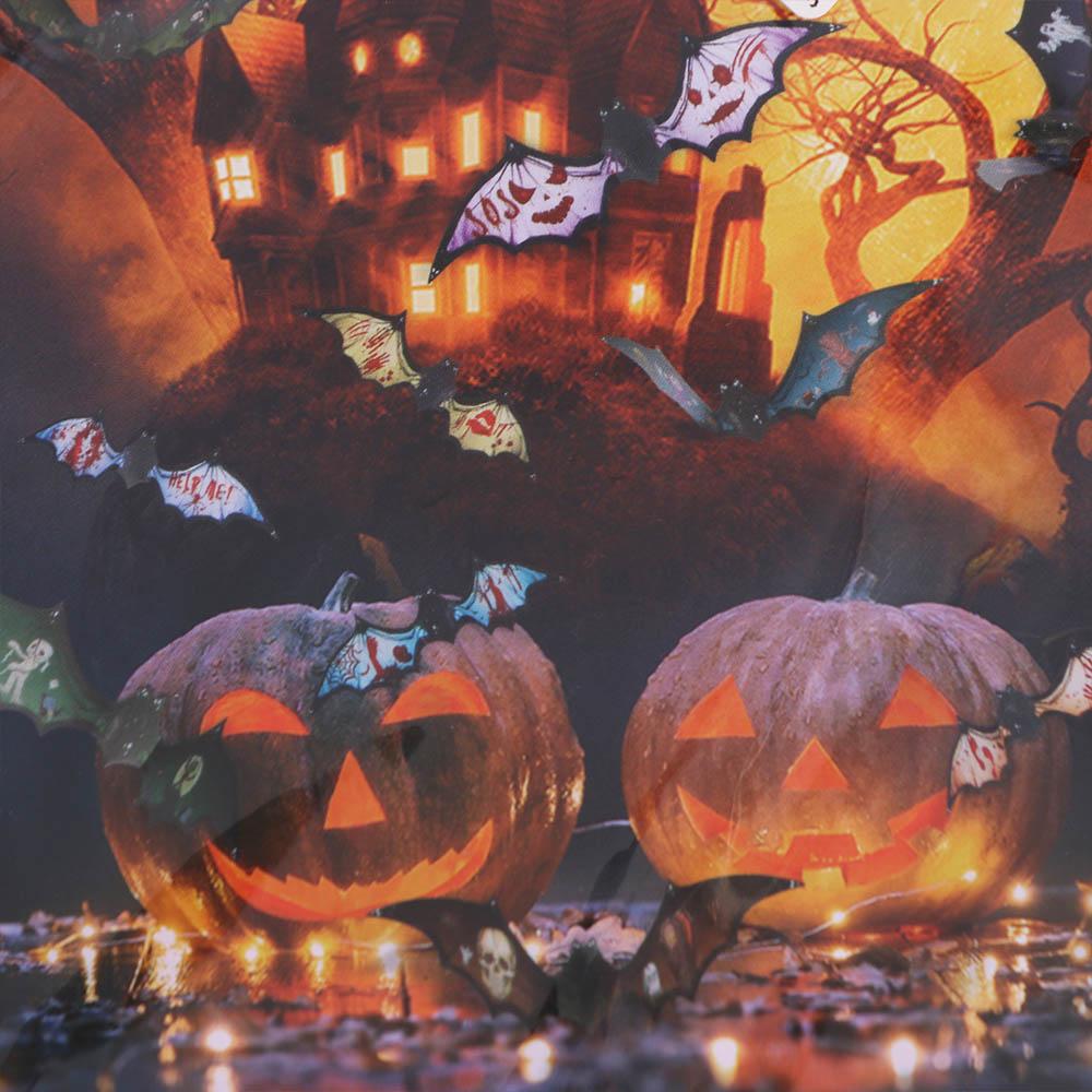 12 шт. Черная 3D наклейка «Летучие мыши» ПВХ жуткая летучая мышь наклейка на стену летучая мышь наклейка для помещений