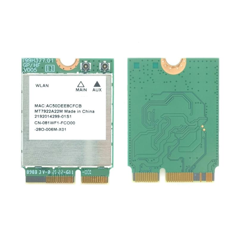 WiFi 6E карта MT7922 6 ГГц/5 ГГц/2,4 ГГц Трехдиапазонный сетевой адаптер Совместимость с Bluetooth 5.2 Интерфейс M.2
