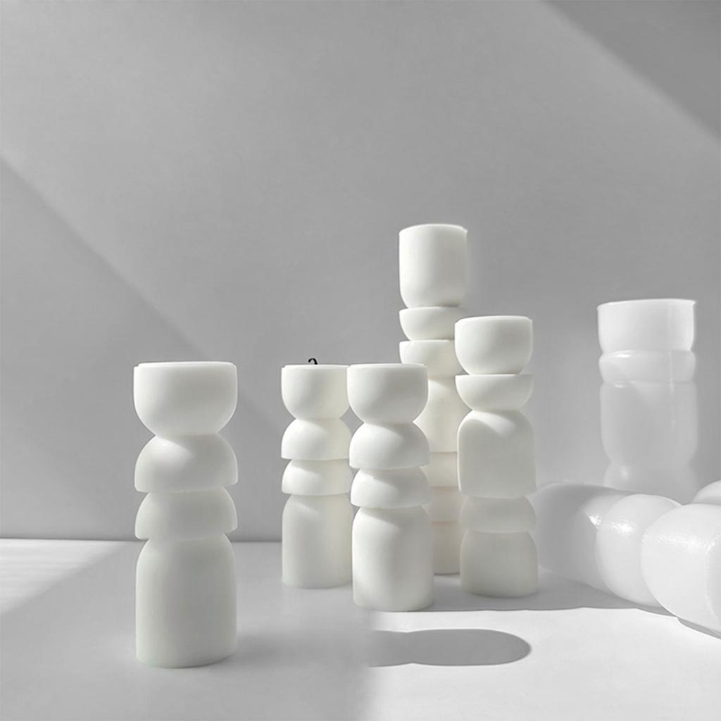 Scented Candle Silicone Mold 3D Pillar Candle Mold for Making Candle Soap Plaster Handcraft Ornament Home Decoration