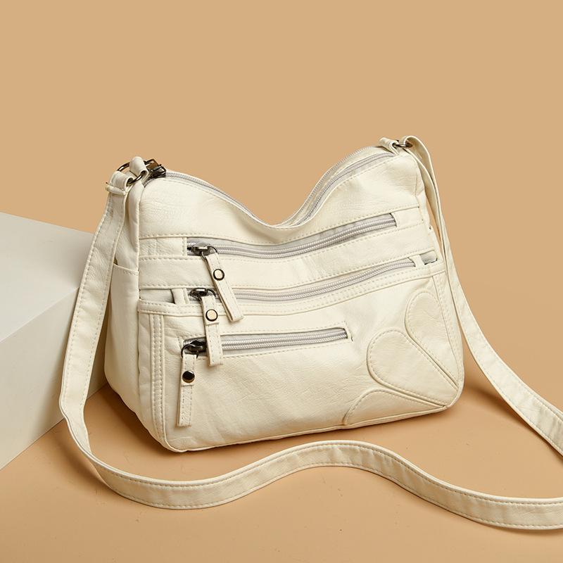 Chinese Women's Bags New Women's Soft Leather Backpacks Large Capacity Shoulder Messenger Bags Middle-aged Mother Bags