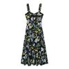 Summer Floral Print Midi Dress with Spaghetti Straps - European and American Women's Fashion