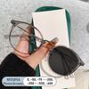 Стильный дизайн Женские Леопардовый Круглая форма оправы Антисиний свет Очковые линзы на заказ Очки для близорукости Смена цвета оттенка 0 до -600