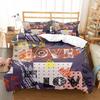 Hippie Graffiti Duvet Cover Set King Queen Size For Kids Boys Youth Polyester Comforter Cover Modern Street Art Bedspread Cover