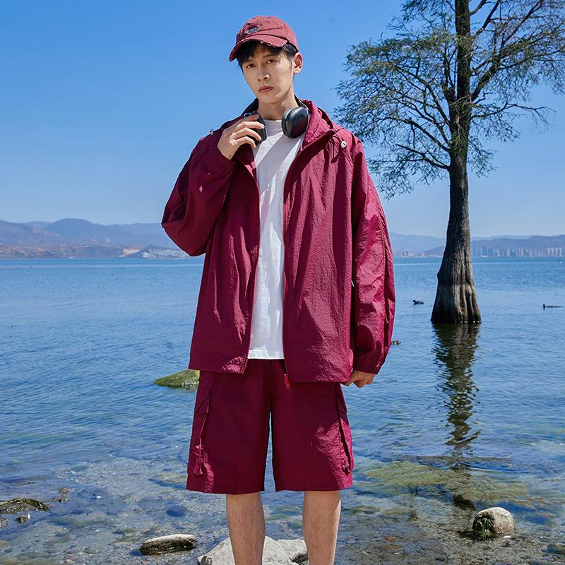 1011 New Thin Breathable Sun-Protection Outerwear, Unisex Trendy Fashion Hooded Design Logo Printed