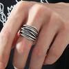 Vintage Coppery Multi-Layer Wrap Open Ring, Unisex Fashion Zircon, Adjustable Minimalist Statement Piece For Men & Women