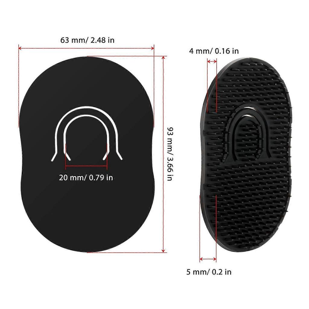 6 Packs Soft Portable Pocket Palm Combs, Shampoo Comb, Massager Hair Brush, Scalp Massager Brush(Black)