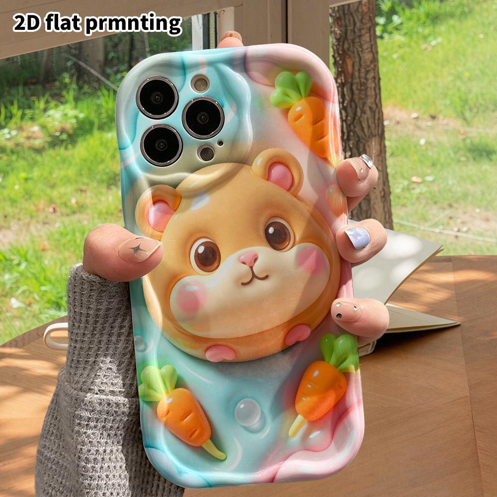 Чехол для телефона: 2D плоский дизайн, подходит для iPhone 18 17 16 15 14 13 Pro, пухлый хомяк, идеальный рождественский и хэллоуинский подарок